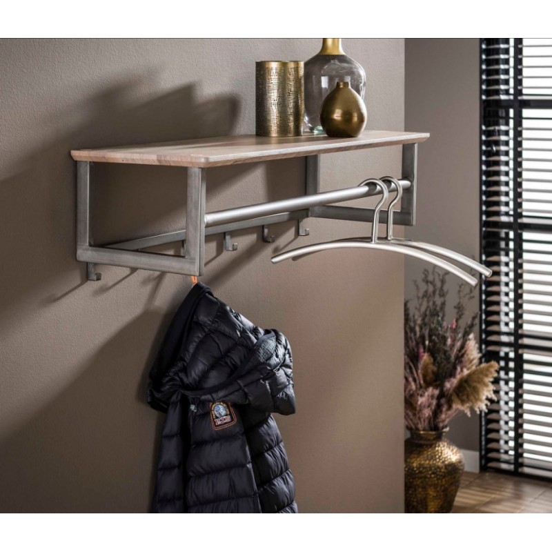 ZI Coat rack 6 hooks with rod -hat shelf